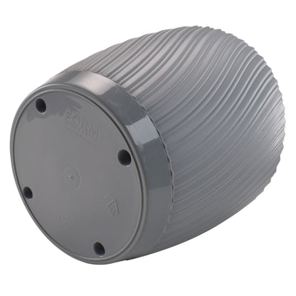 Mika pot 150mm, ribbed platinum-grey with inset saucer connection lip