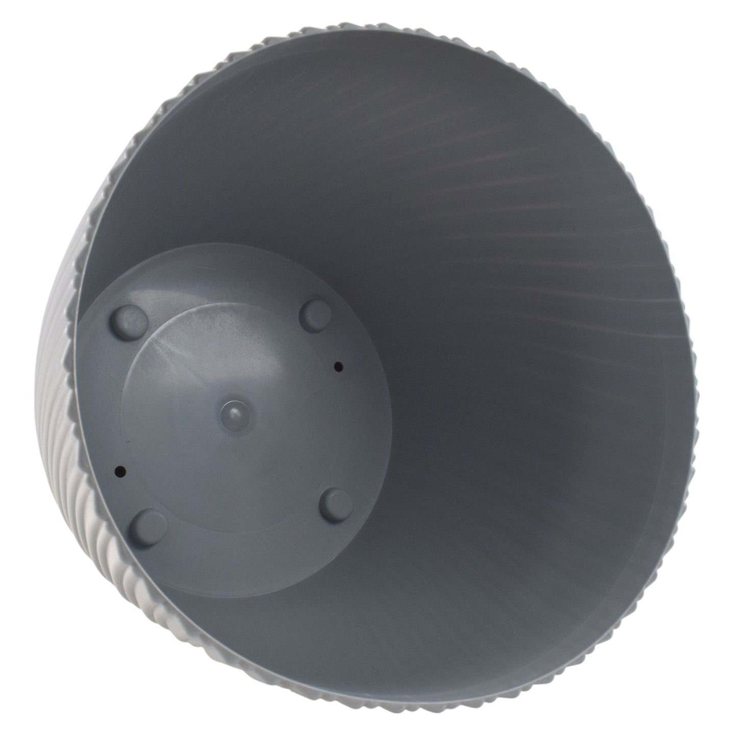 Mika Pot 150mm: dark plastic planter base with round saucer insert