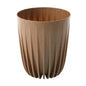 190mm eco wood pot without drain hole, ribbed brown texture planter