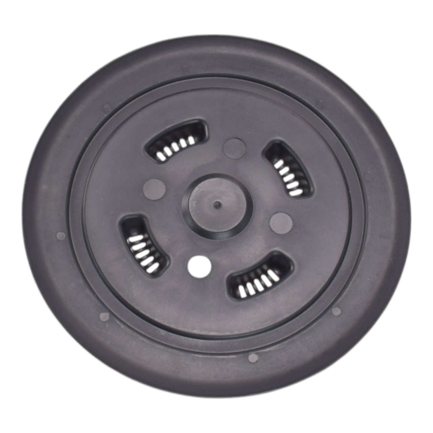 Gray plug insert underside with four vent openings and central cap