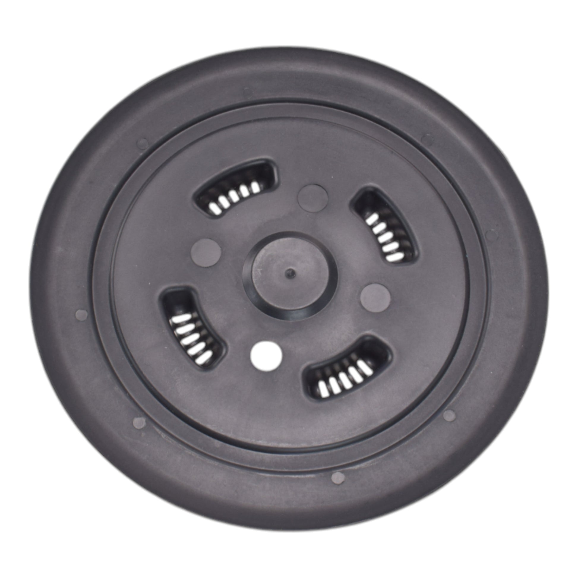 Gray plug insert underside with four vent openings and central cap