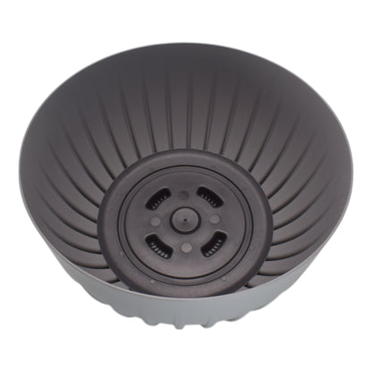 Gray bowl pot with plug insert fitted in base