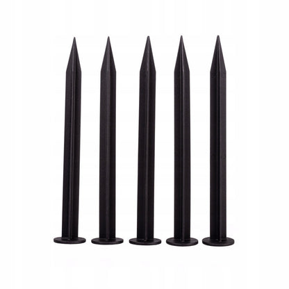 Black lawn border pegs: 5 pointed stakes with round heads