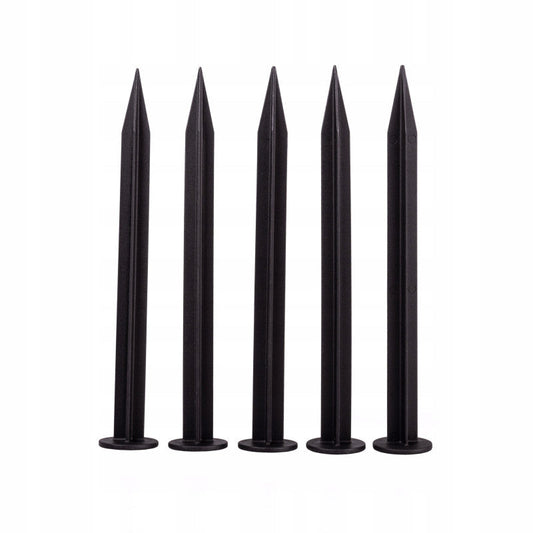Black lawn border pegs: 5 pointed stakes with round heads