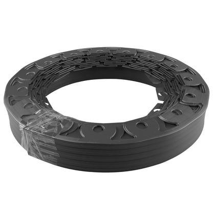 Black lawn border edging ring with pre-attached sections and pegging points