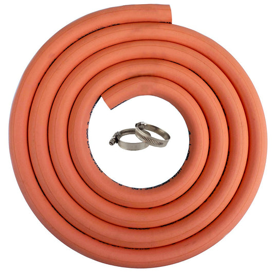 8-mm Gaspipenschlauch-Set: gerollter Gummi mit 2 Schlauchschellen