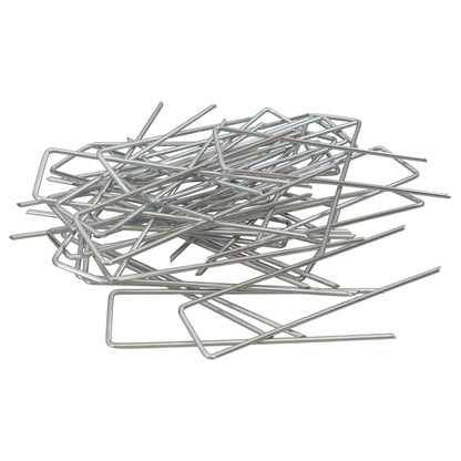 Weed control membrane peg set, mixed galvanized metal stakes pile