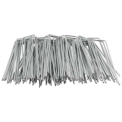 Weed membrane pegs in bulk, galvanized U-stakes with washer heads for fixing