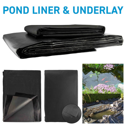 Black pond liner L-Grade with underlay, folded rolls