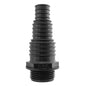 Pond connector 1" BSPM with E.V.E label, black plastic threaded fitting