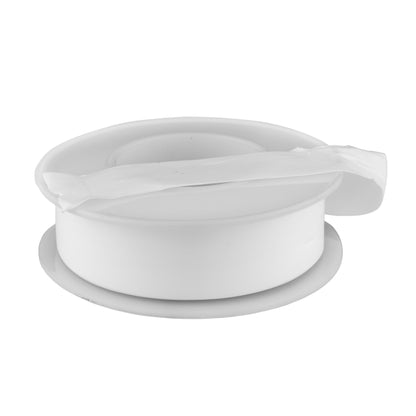 White seal washer with central hole for connection kit, flat round disc
