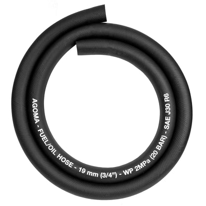 19 mm Kraftstoffschlauch, Aufdruck SAE J30 R6, WP 2MPa (20 bar), geflochten
