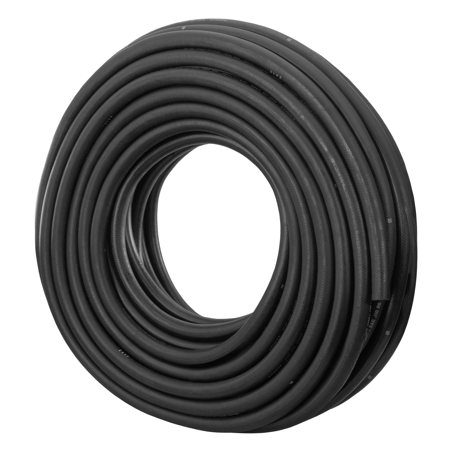 19mm braided fuel & oil hose SAE J30 R6, rolled coil, dark rubber black