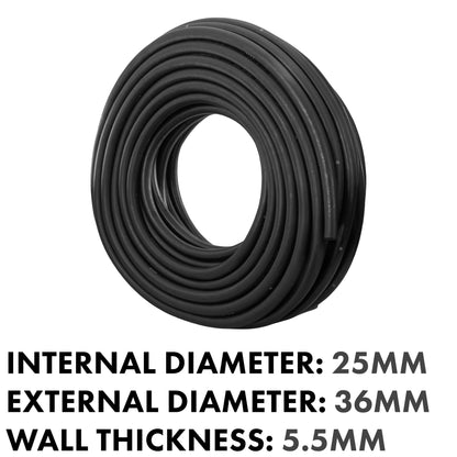 25mm rubber fuel hose coil, internal 25mm, external 36mm, wall 5.5mm
