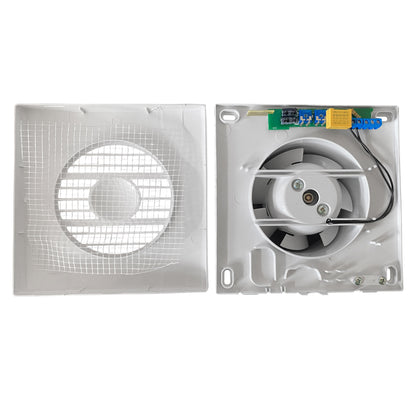 Open fan housing with grille, wiring PCB, and fan blades assembly