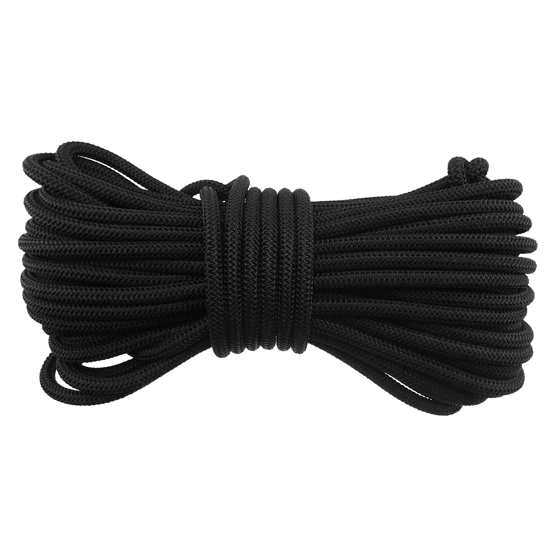 Black 6mm bungee rope bundle with looped ends for tarp tying