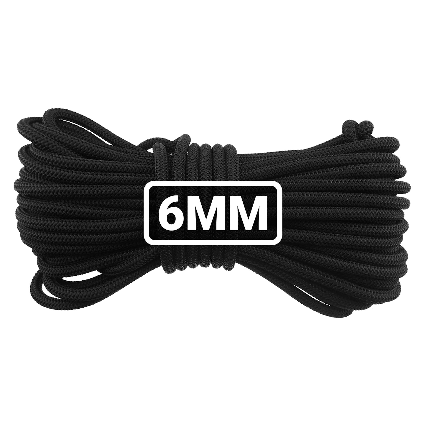 6mm black bungee rope coil