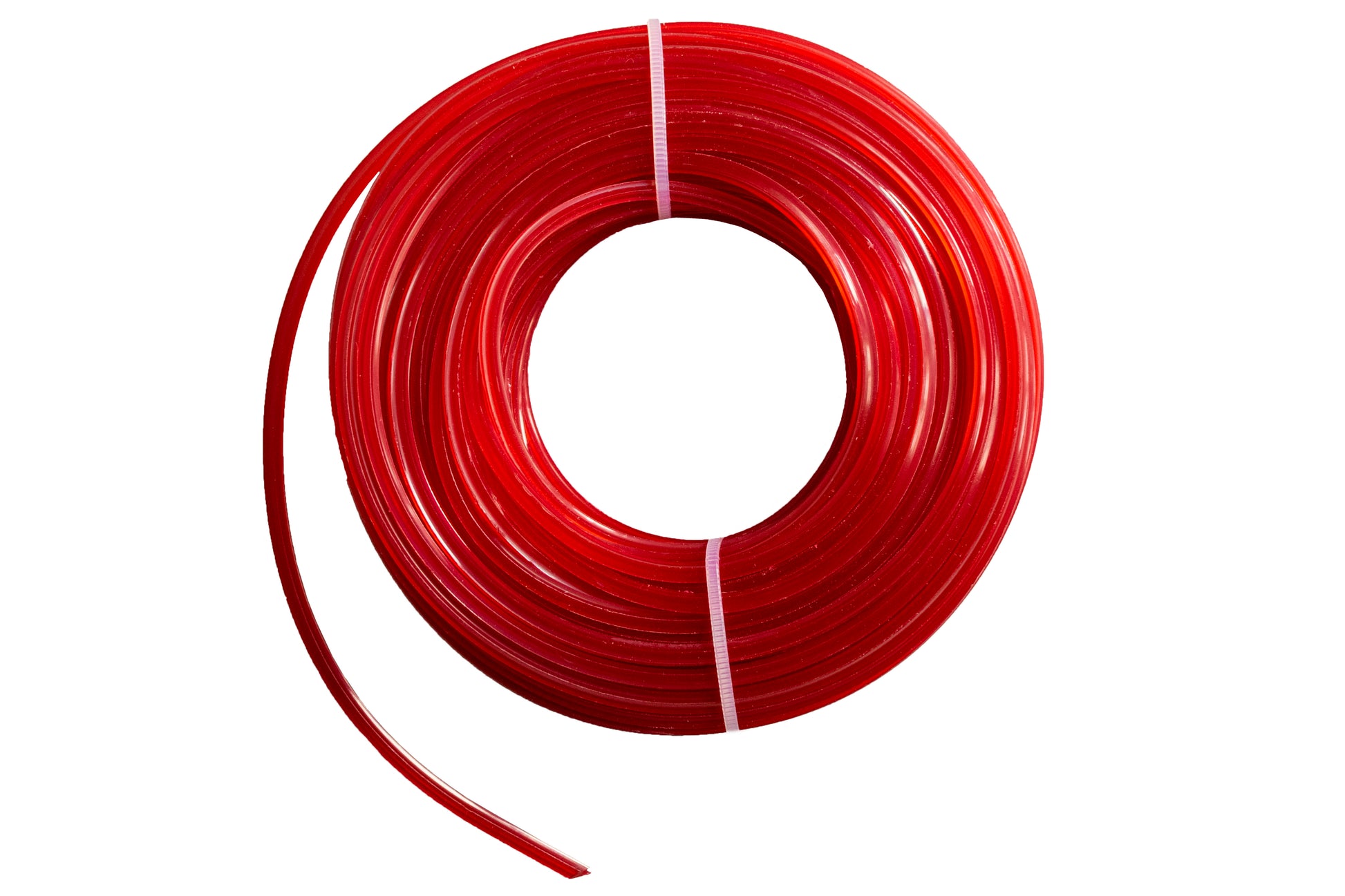 Red strimmer trimmer line spool, looped cord for 2.4mm feed
