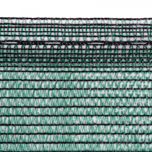 Green shade net mesh with dark edging, 55% shading