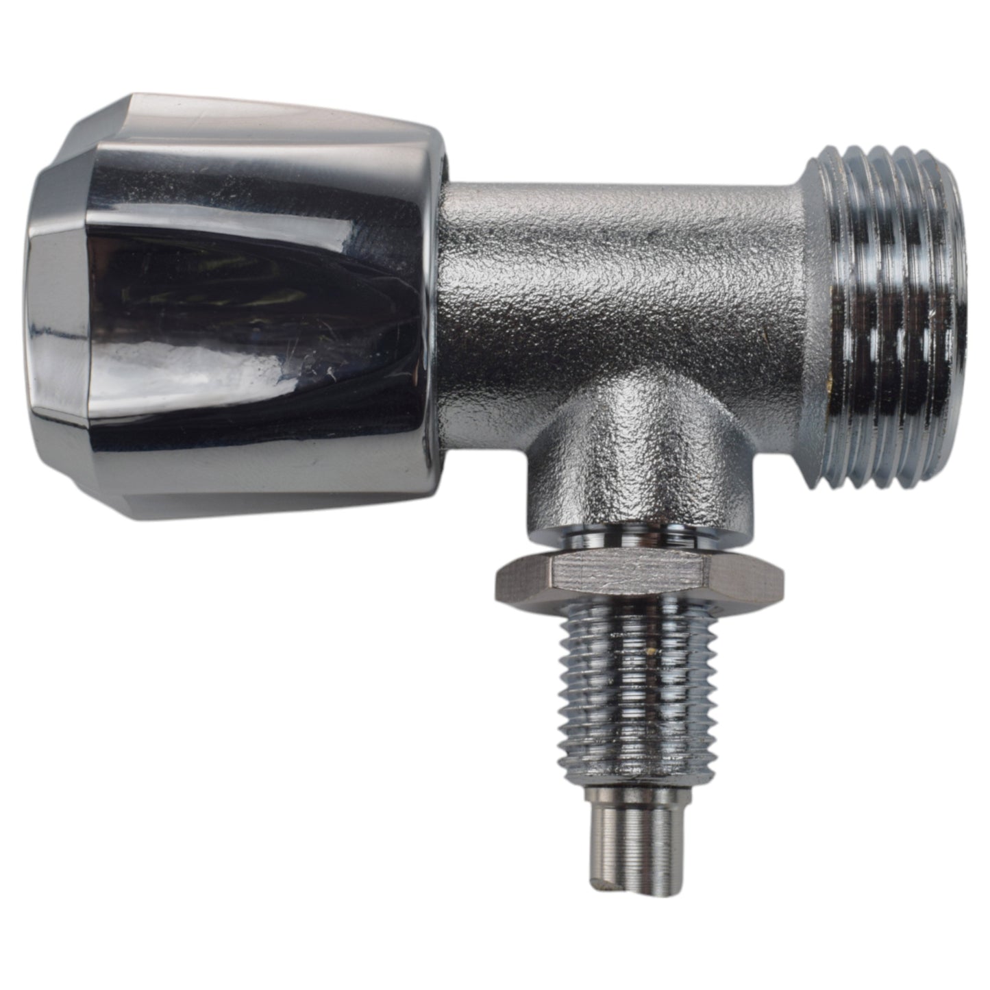 Bib tap valve with threaded hose adapter and wall-mount clamp