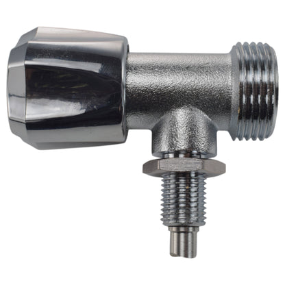 Chrome plated tee connector with threaded ends for hose and pipe connections