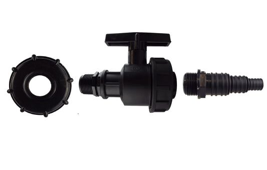 IBC 2" S60X6 Ventilkappe mit großem Kunststoffventil und Pond-Anschluss 13/20/25 mm