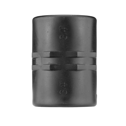 PP socket 3/4" BSPF, black end with embossed markings