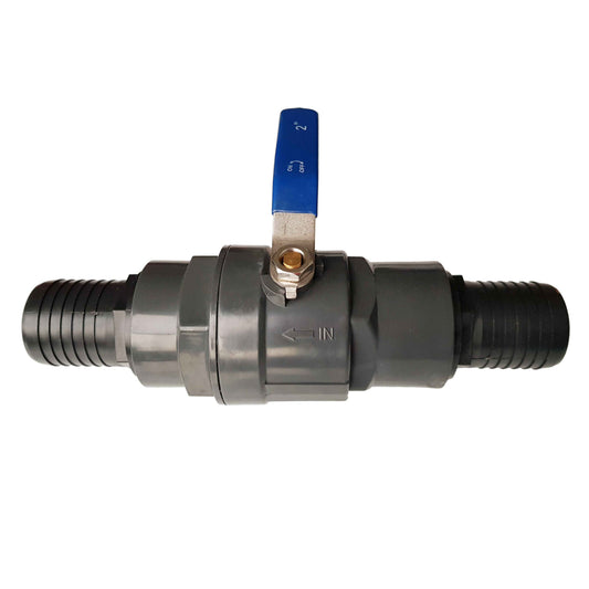 2 in female stopcock ball valve with stainless steel ball and barbed ends