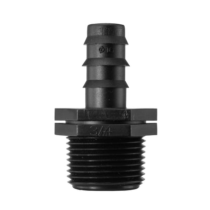 IBC 16mm barbed straight outlet with external threads and smooth collar