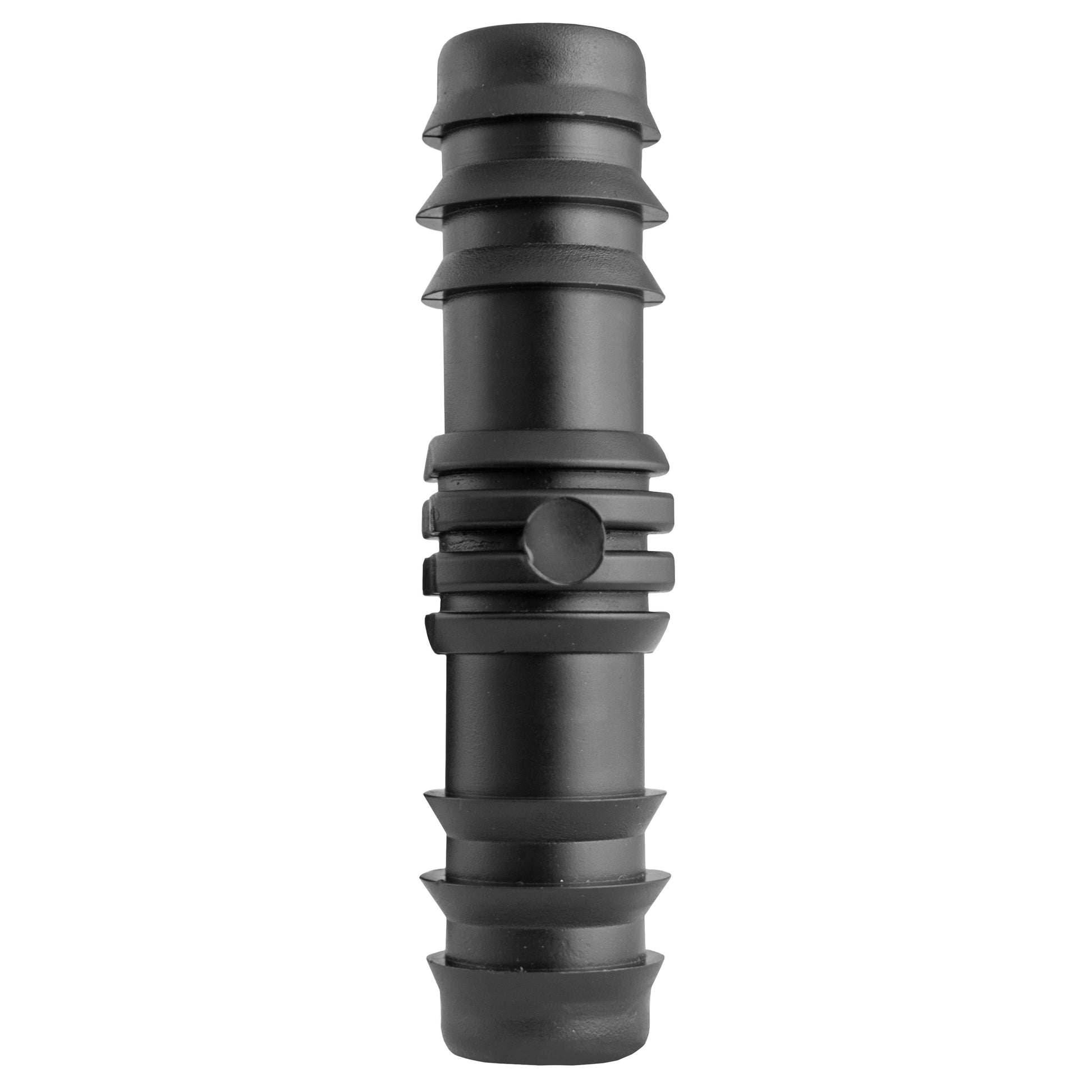 Schwarzes 1/2" Barb-Verbindungsstück im Seitenansicht, gestufte Dichtbereiche