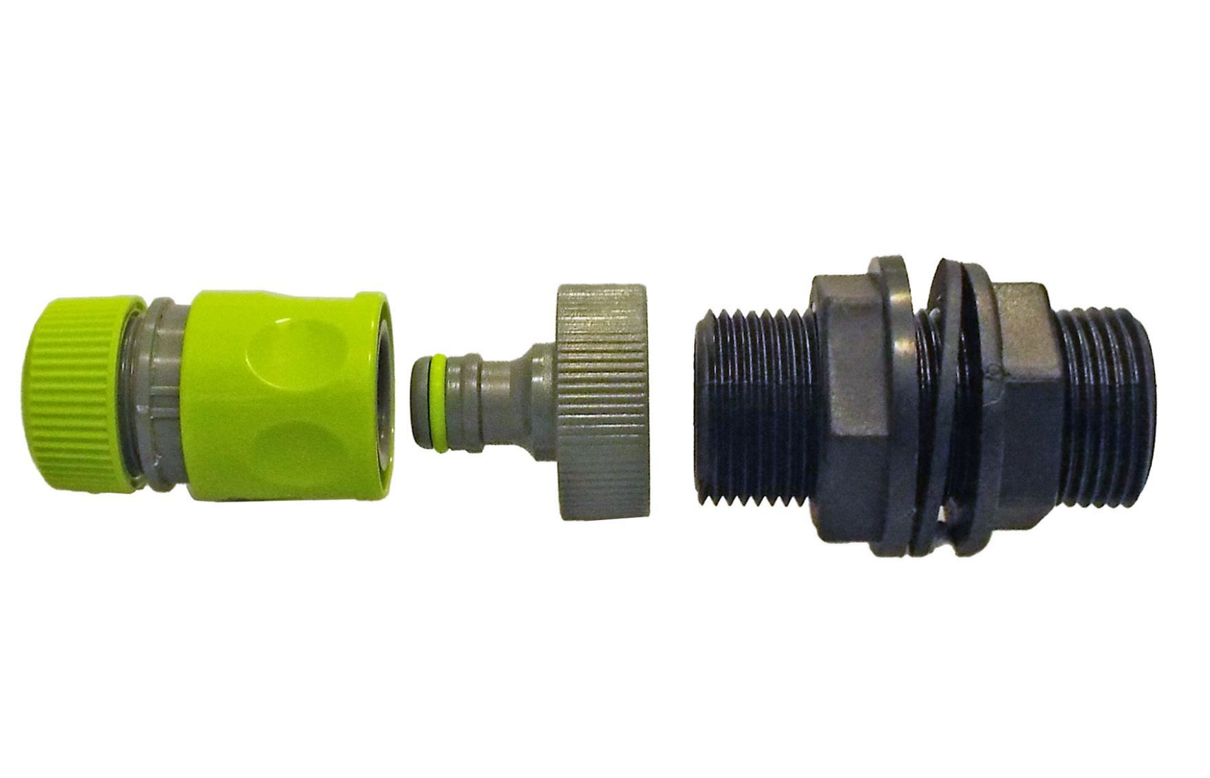 Lime 1/2” BSPM quick adaptor with hose connector and threaded fittings