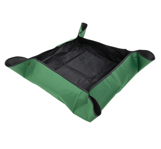 Green and black plant potting mat 66x66cm with carry handles, PE base