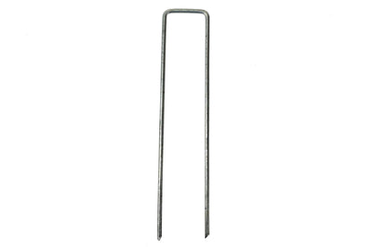 Two galvanized weed mat hold down pegs, 30mm x 150mm