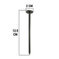 Small weed control fabric fixing peg, 12.5 cm, round flat head, dark plastic