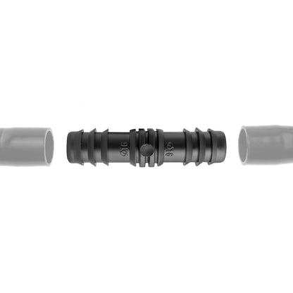 Schwarzes 1/2" Barb-T-Stück mit drei Anschlüssen, zentrale Verbindungsstelle