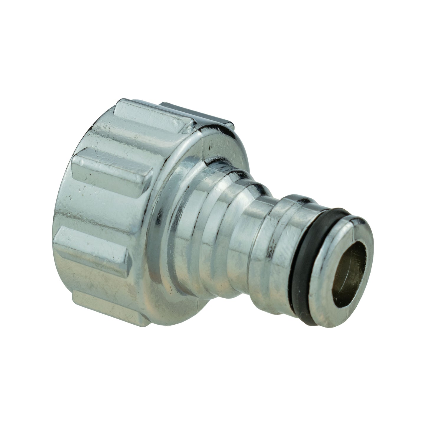 Metal coupling adapter with threaded end and rubber seal