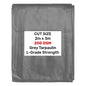 Grey L-Grade tarpaulin 2m x 3m, 200gsm