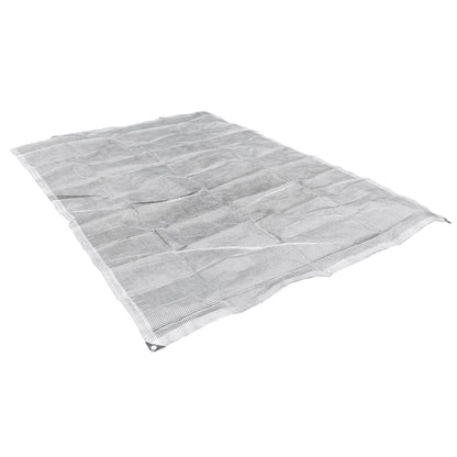 Clear XL tarpaulin sheet, folded, with corner grommets and grid reinforcement