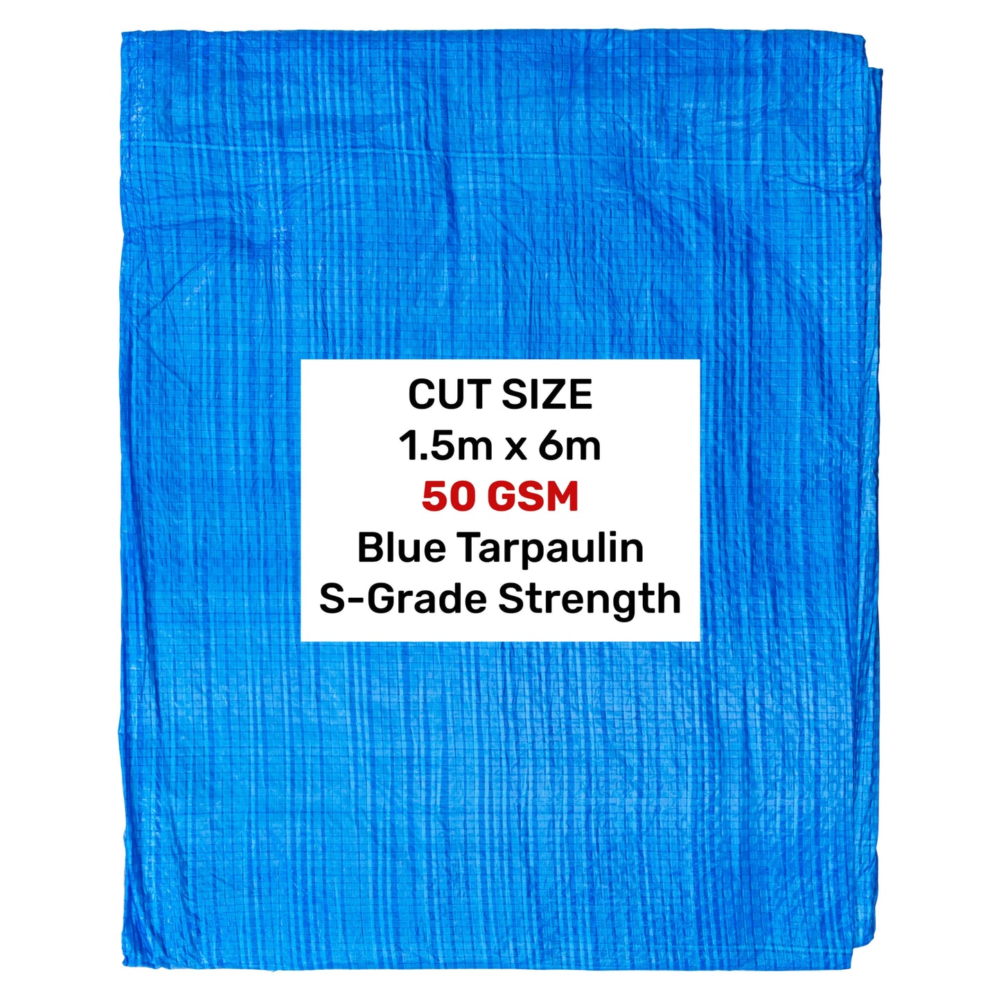 Blue tarpaulin sheet, S-grade strength, 1.5m x 6m