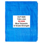 Blue tarpaulin sheet, S-grade strength, 1.5m x 6m