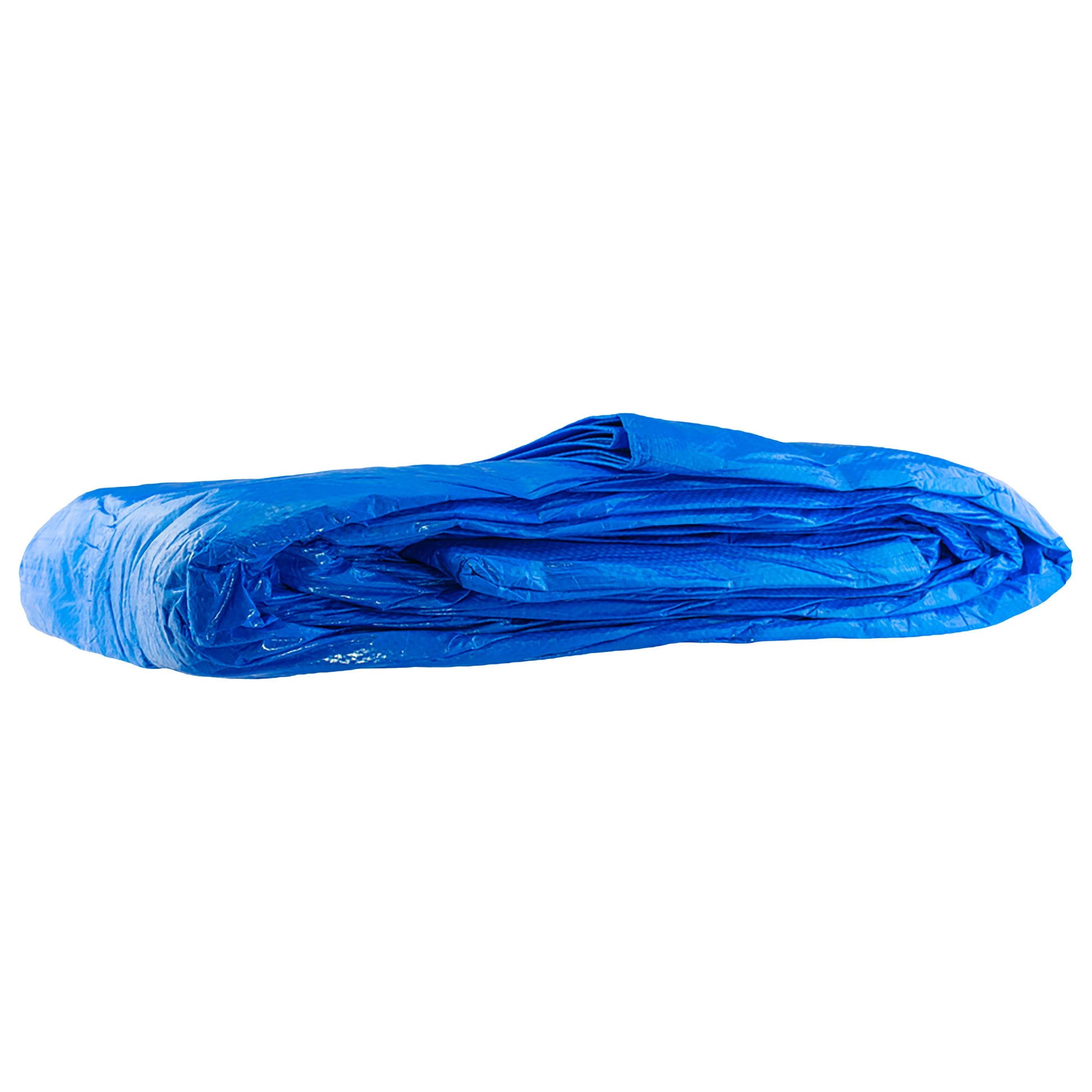 Rolled blue tarpaulin sheet, 1.5m x 6m, for covering