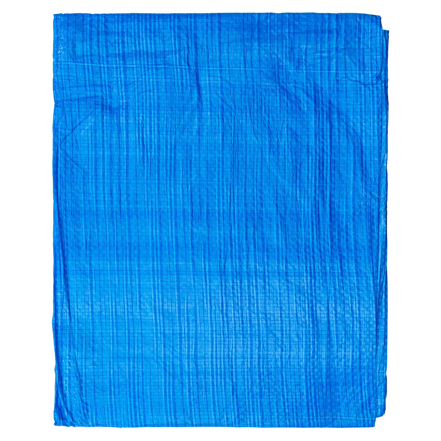 Blue tarpaulin sheet, S-grade strength, folded for storage, 1.5m x 6m