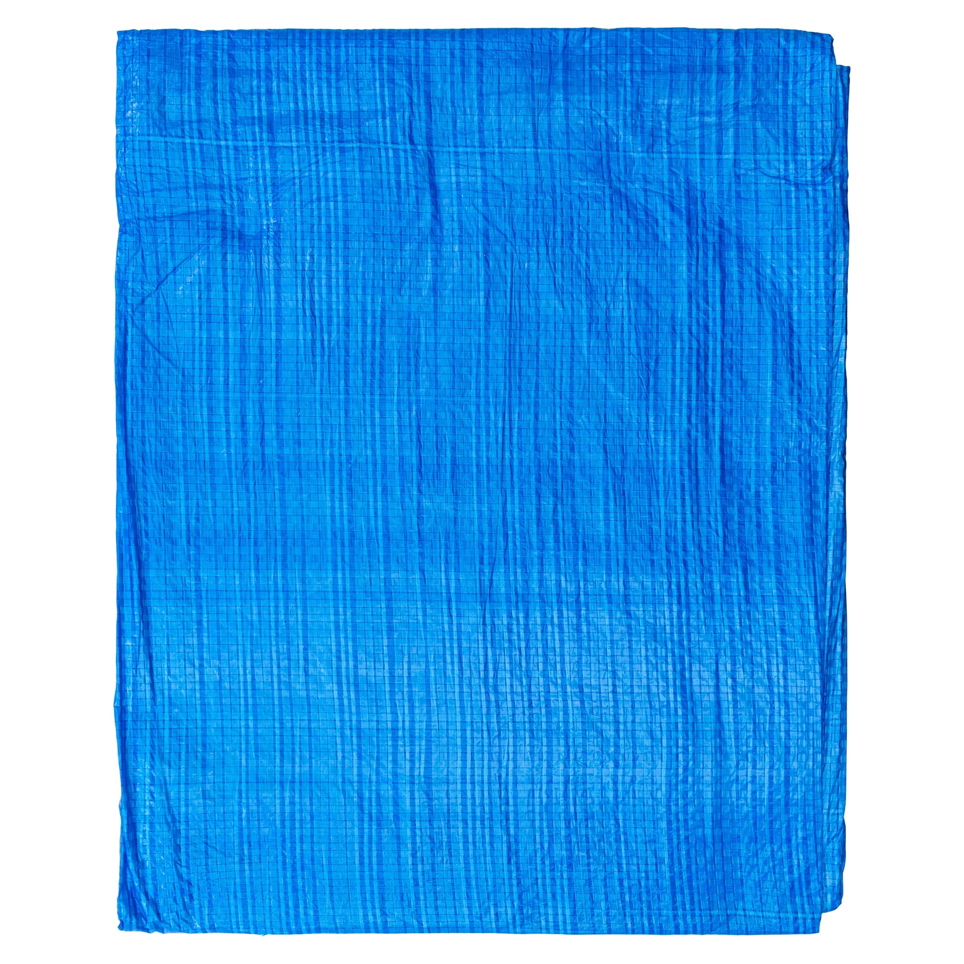 Blue tarpaulin sheet, S-grade strength, folded for storage, 1.5m x 6m