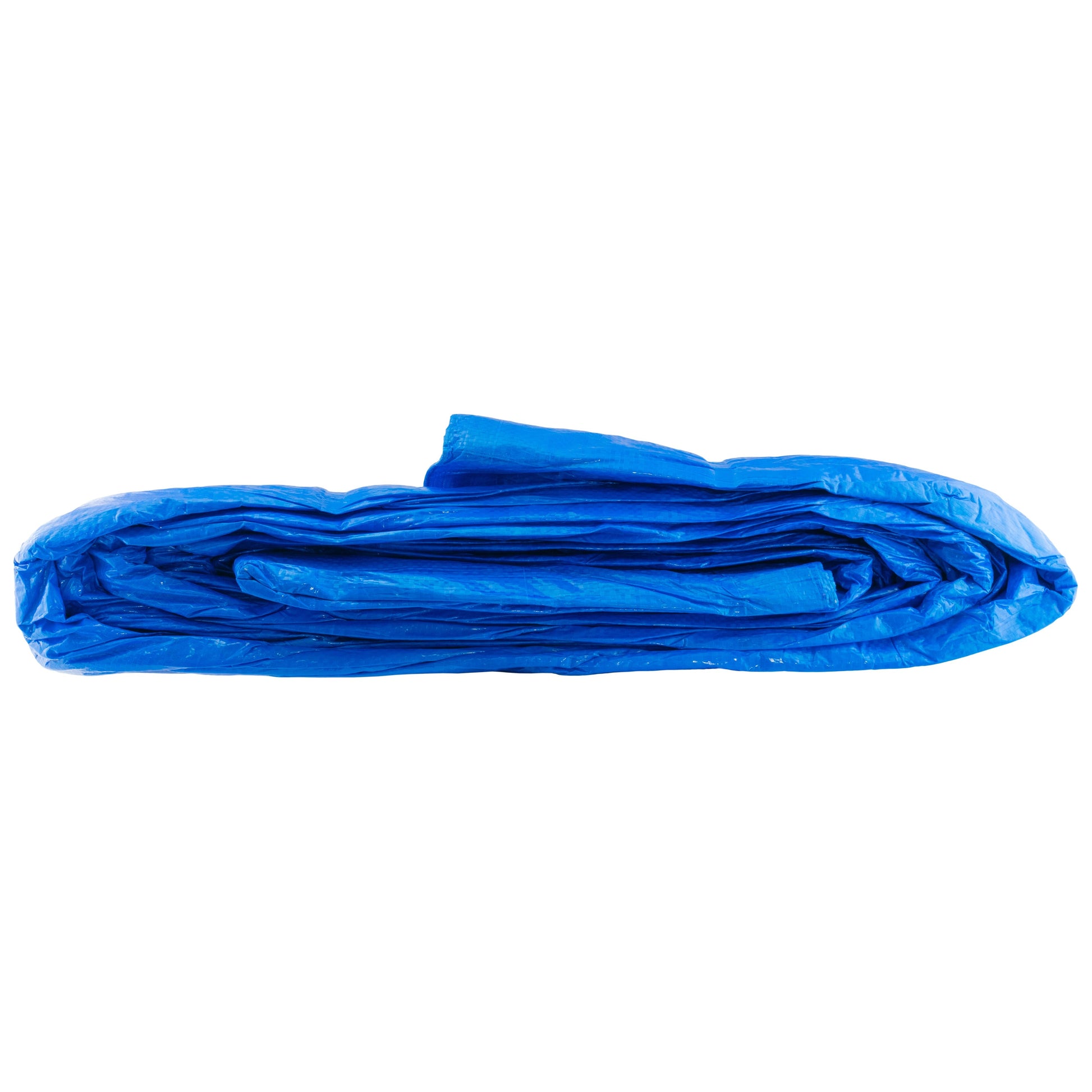 Rolled blue tarpaulin sheet, compact bundle, 1.5m x 6m