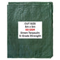 Green tarpaulin 5m x 5m, S-Grade strength, 50 GSM sheet with reinforced edges