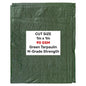Green tarpaulin 1m x 1m, M-grade strength, 90 GSM sheet