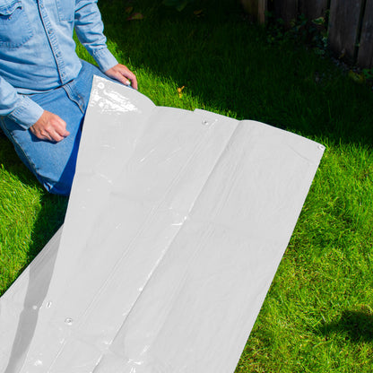 White tarpaulin sheet with grommets