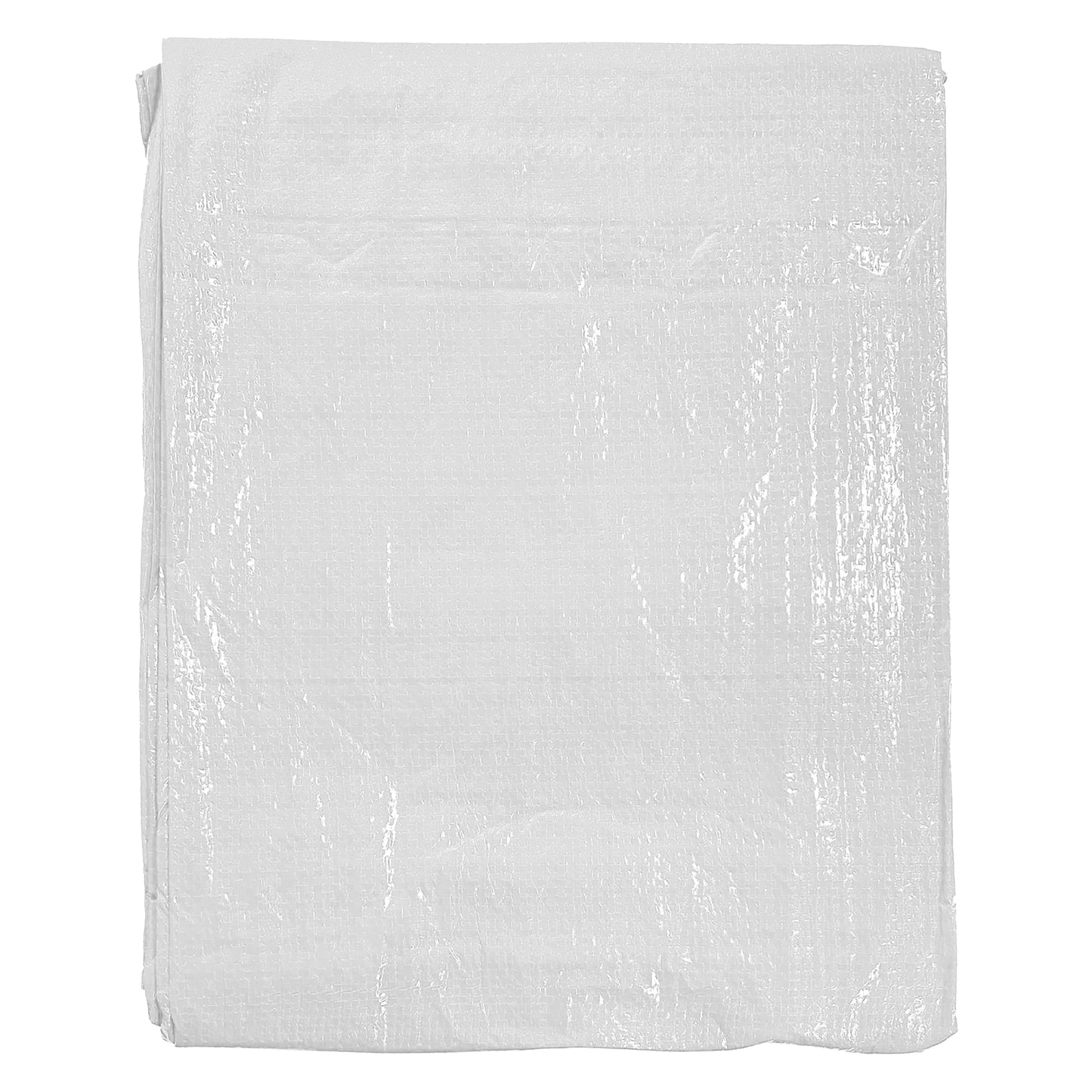 White tarpaulin sheet, 3m x 5m, 90 GSM, plain folded pack