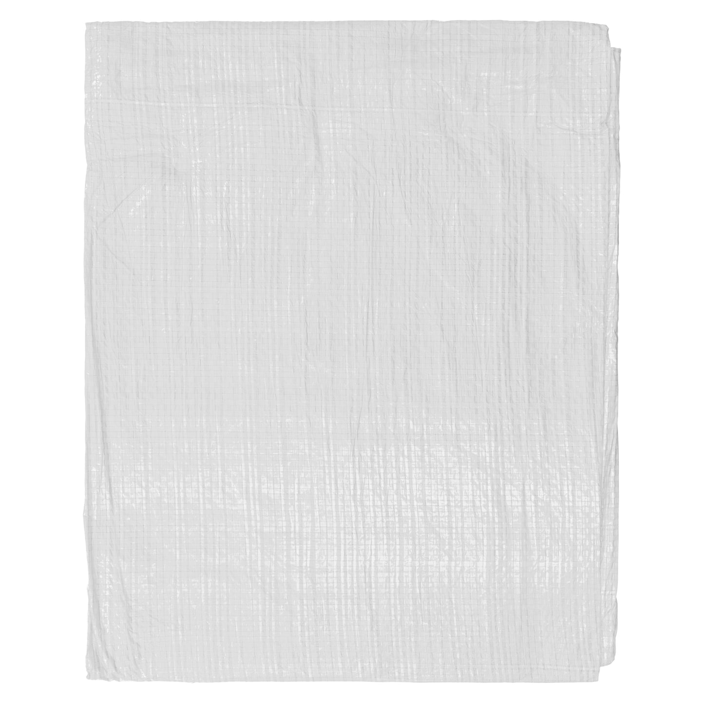 White tarpaulin sheet, flat folded