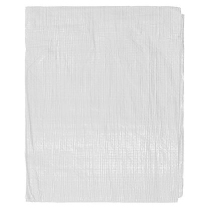 White tarpaulin sheet, flat folded